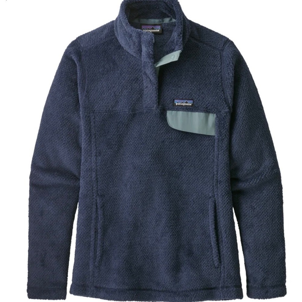 Patagonia Womens Re-Tool Snap-T Fleece Pullover Navy Blue Medium Polartec Fleece